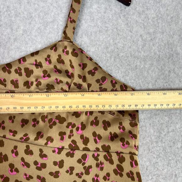 Cabi Animal Print Casino Satin Slip Cami Mini Dress Size Small - Picture 9 of 12